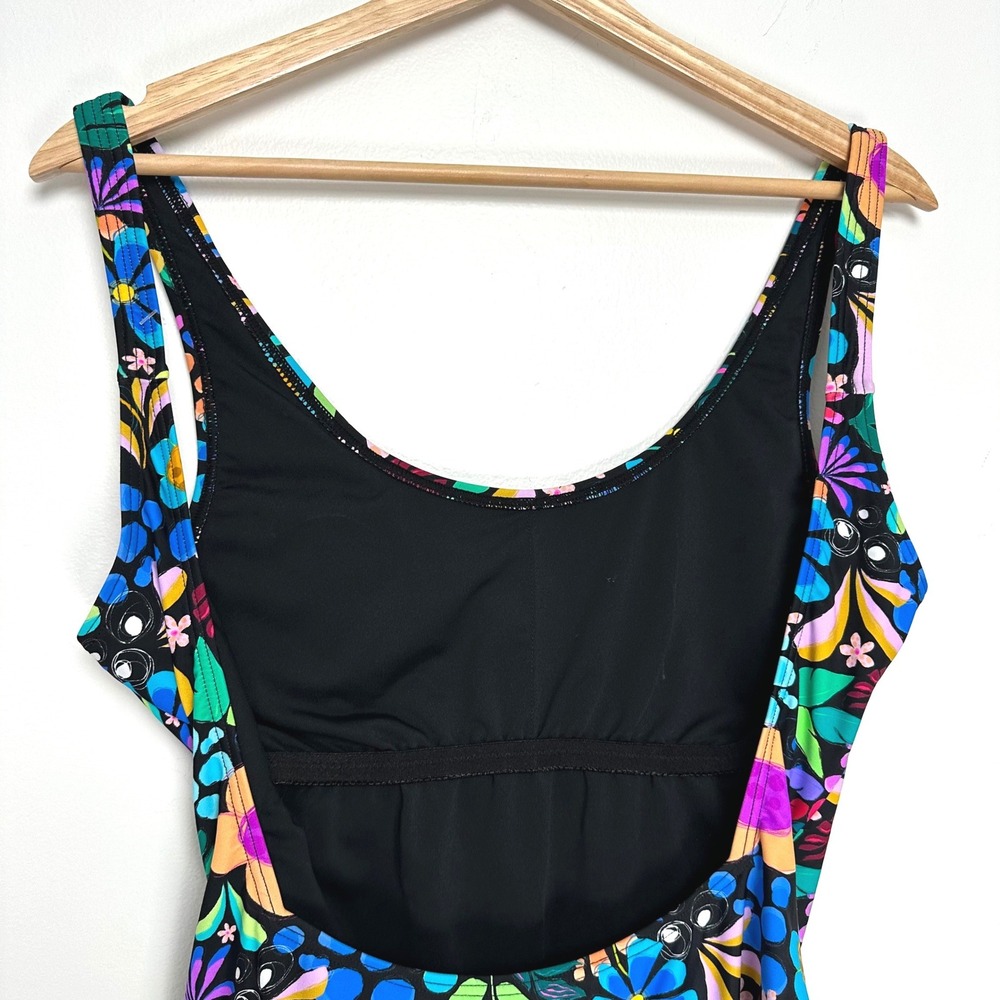 Infamous Swim x Kasey Rainbow Ginger One Piece Swimsuit Floral Black Large - Picture 7 of 11